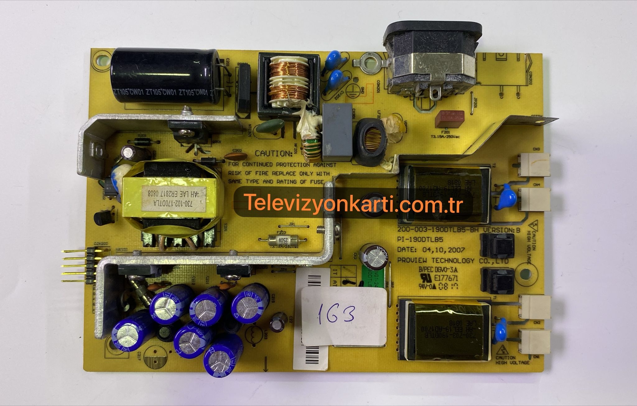 HT-19316W PI-190DTL güç kurulu 200-003-190DTLB5-BH MONİTÖR POWER BOARD