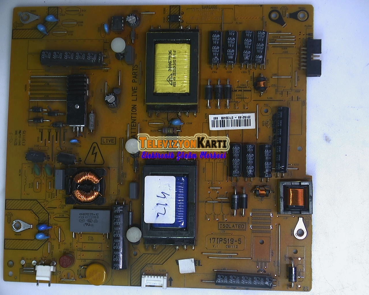17IPS19-5, 23152169, Vestel 32PH5065S, Power Board, Besleme, VES315WNVL-01-B