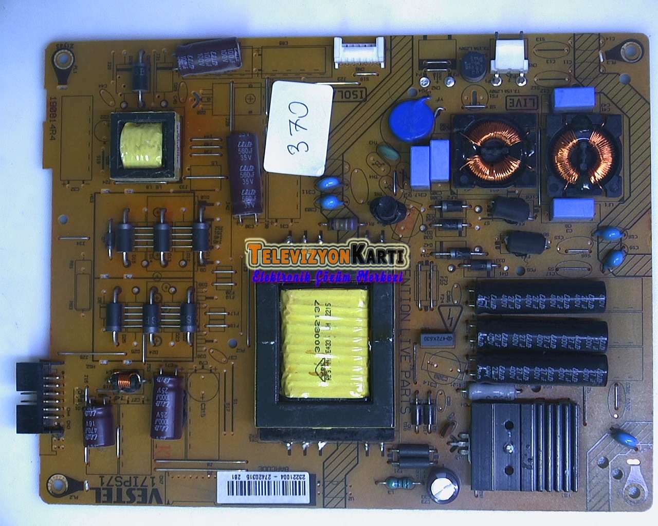 17IPS71, 23221004, 190814R4, VESTEL 40FA5050, Power Board, Besleme, VES395UNDC-2D-N01