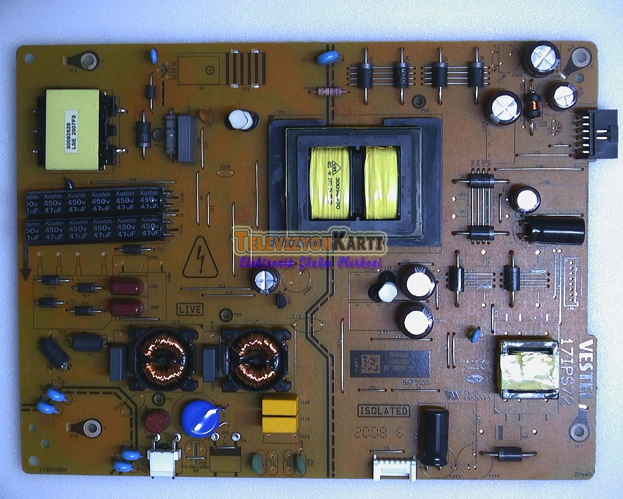 17IPS72,23657953,VESTEL 43U9000,POWER BOARD,BESLEME,VES430QNUL-2D