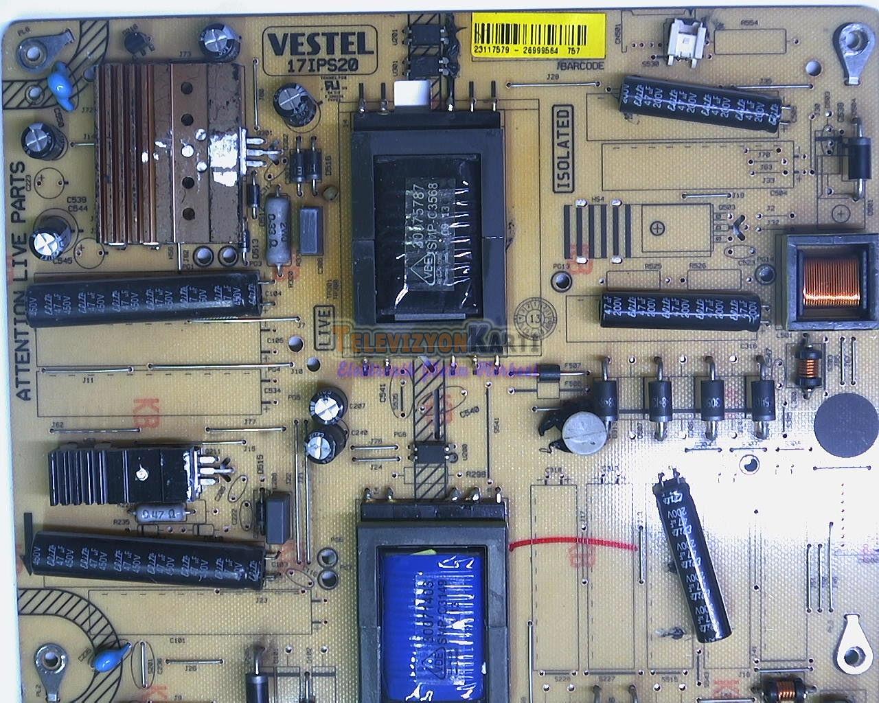 23117579,17IPS20,VESTEL 39PF3025D,POWER BOARD,VES390UNDC-01
