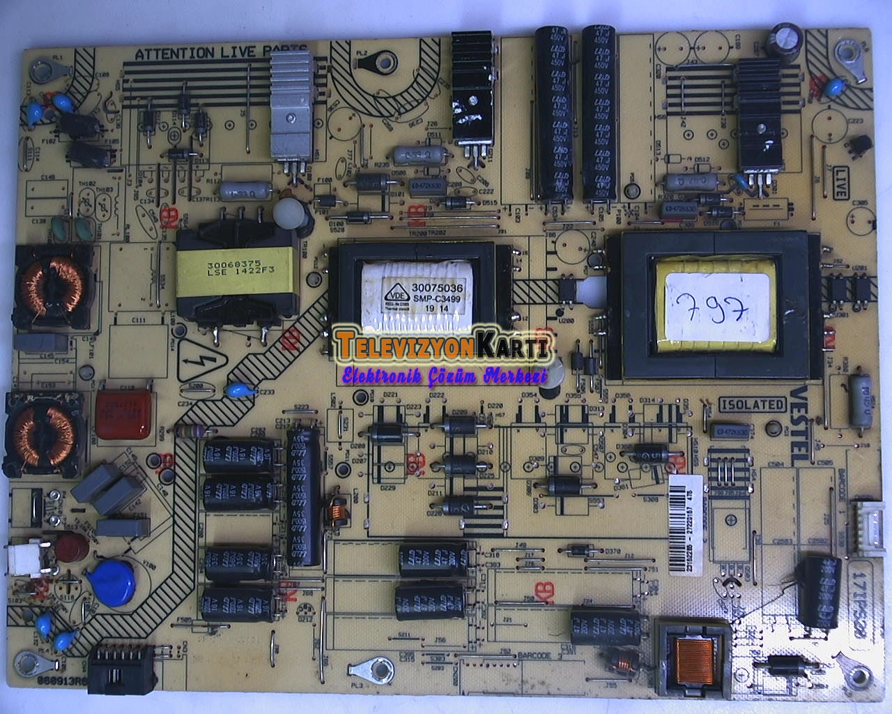 23152285, 17IPS20, 060913R6, Power Board, VES400UNDS-2D, VES400UNDS-2D-R06, Vestel 40 Led TV