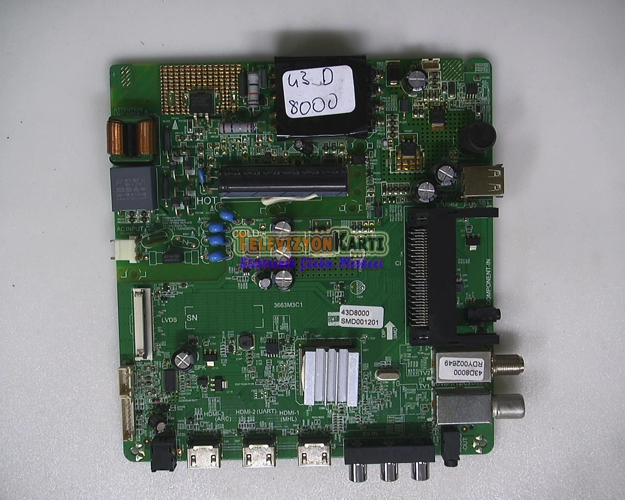 3663M3C1,4715-3663M3-A3233K01,K430WDD1,Dijitsu 43D8000,Main Board,Anakart
