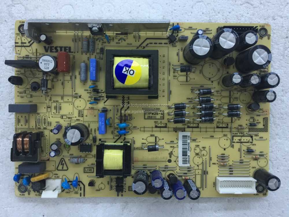 17PW25-4, 23105661, 250111, V1, Vestel 32HV3010, Power BOARD, Besleme, HV320WXC-100