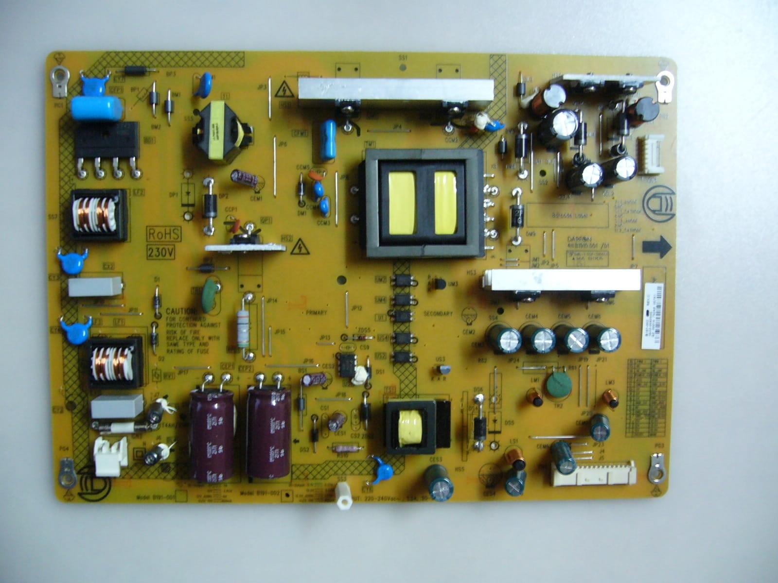 4H.B1910.001 /D1, B191-002 D02 REV.C, TOSHIBA 50L4333D, Power Board, Besleme, LC500DUE
