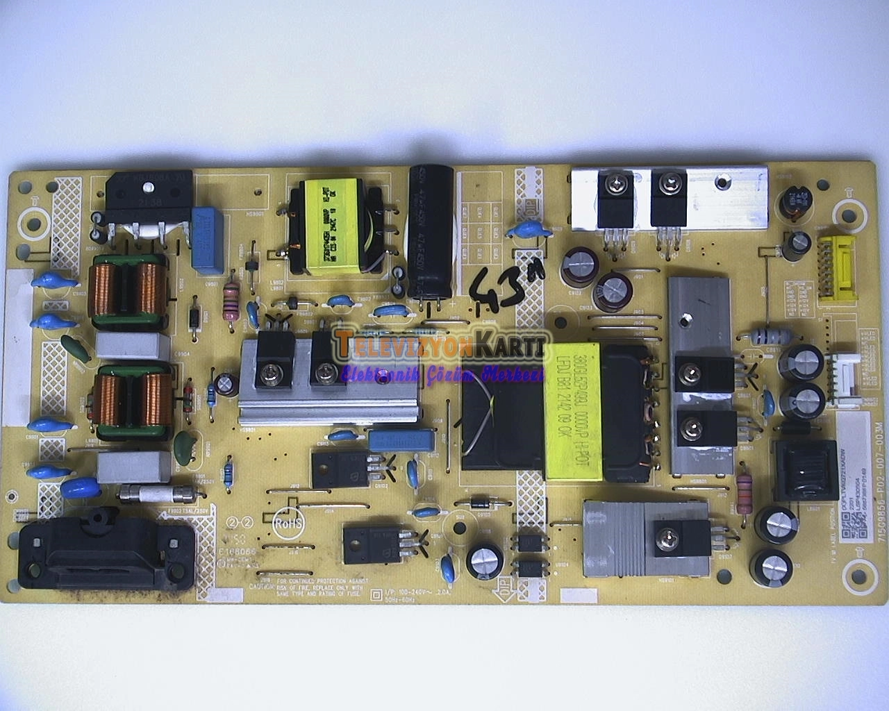 715G9856-P02-007-003M,Philips 43PUS7506/62,Power Board,Besleme Kartı
