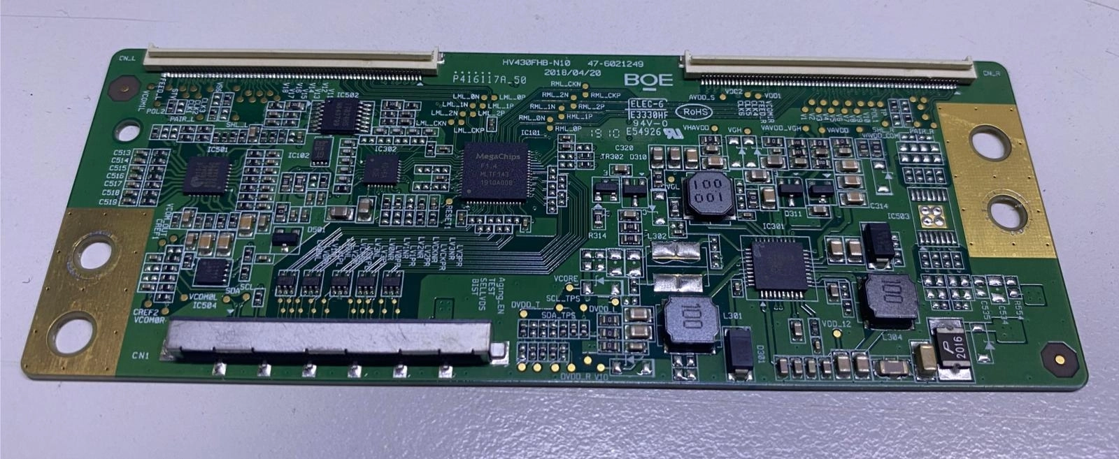 HV430FHB-N10 , 47-6021249 , HV430FHBN10 , 44-9771438 PHILIPS 43PFS5503/62 , T-CON BOARD