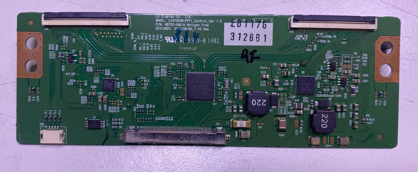 6870C-0451A, LC470EUN-PFF1, 6871L-3128B T-CON BOARD