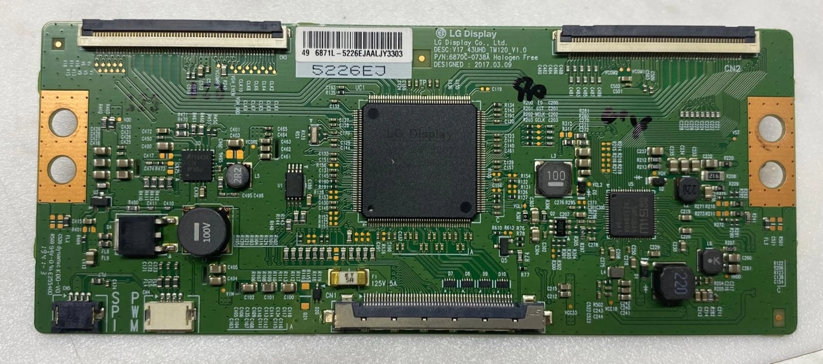 6871L-5226E, 6870C-0738A, V17 43UHD_TM120_V1.0 T-CON BOARD