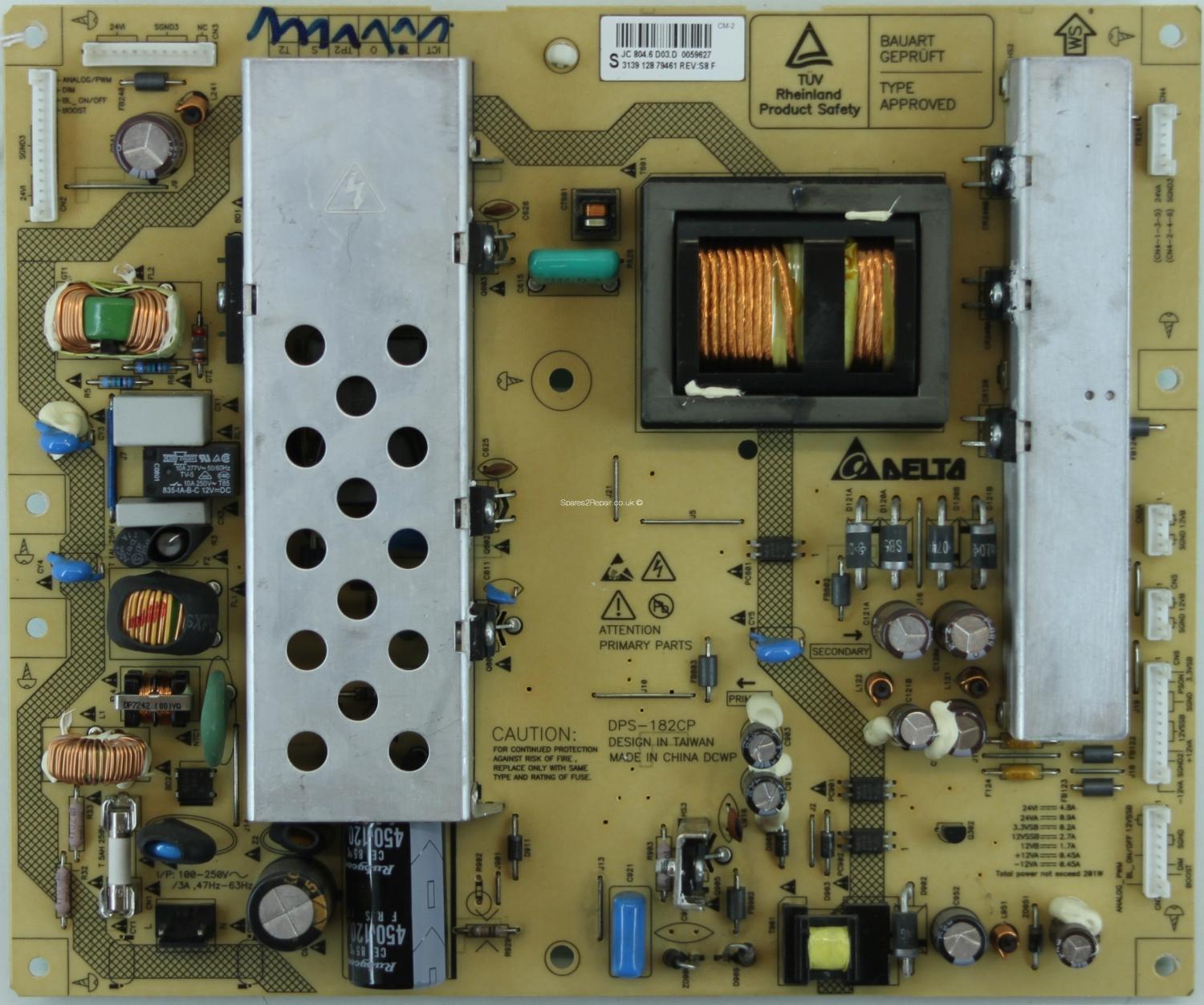 DPS-182CP , 3139 128 79461 , Philips 32PFL7803 , Power Board , T315HW01