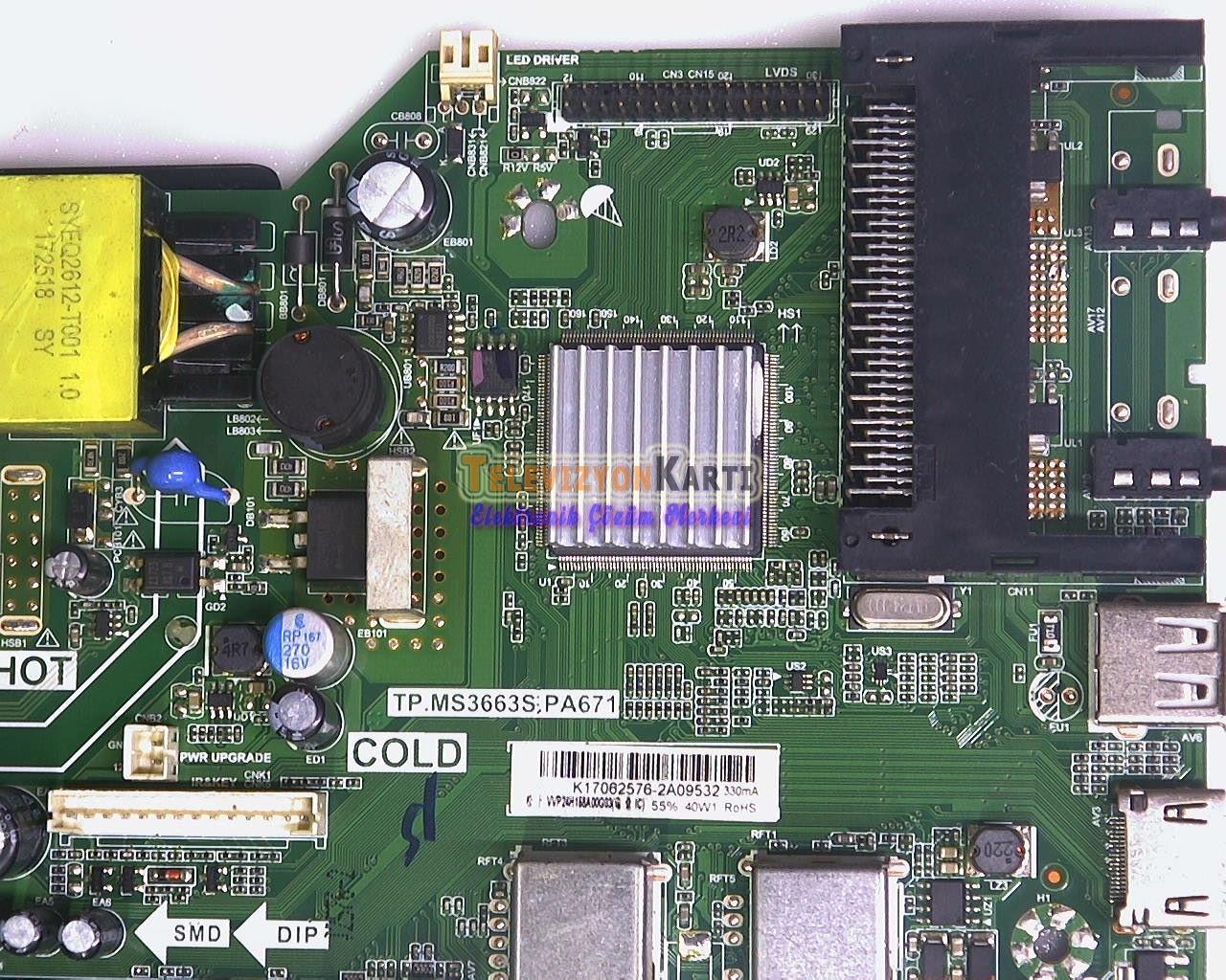 Awox 2460 Main Board,TP.MS3663S.PA671,L17050441SKD3