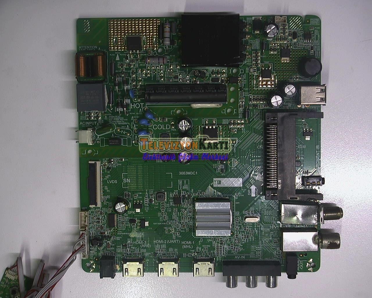 Dijitsu 43D7000 Main Board,3663M3C1,4715-3663M3-A3233K01,K430WDD1