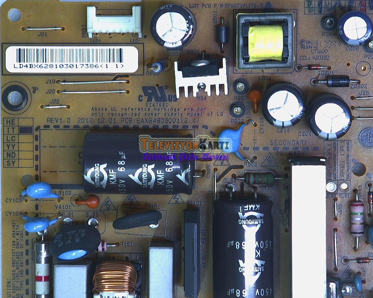 EAX64905001(2.4),LG 32LA620S,POWER BOARD - Televizyon Kartı