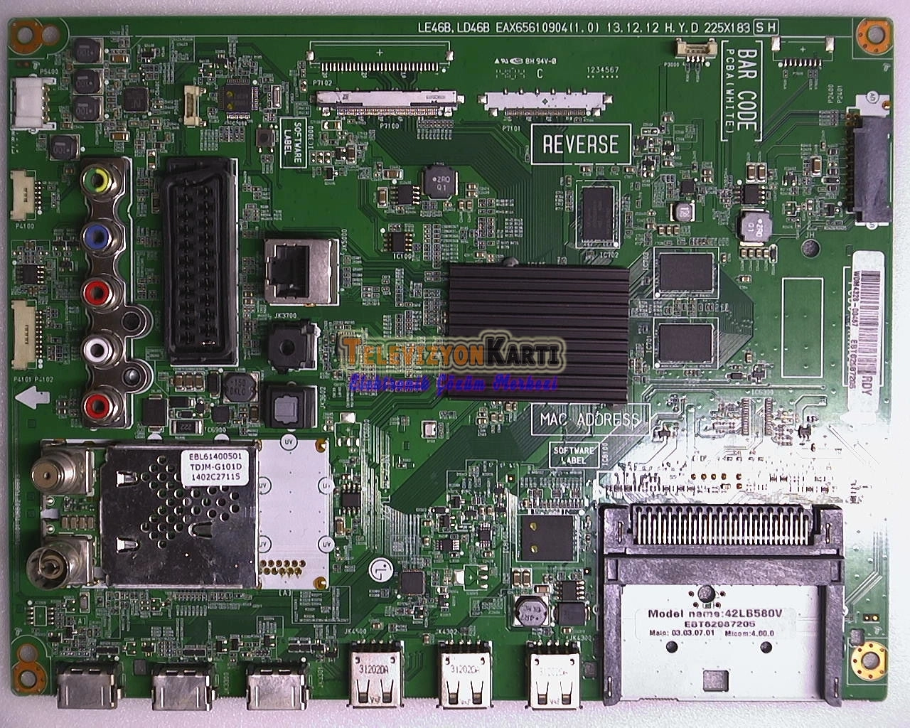  EAX65610904(1.0),EBT62987205,LG 42LB580V,MAİN BOARD,LC420DUE FG A4