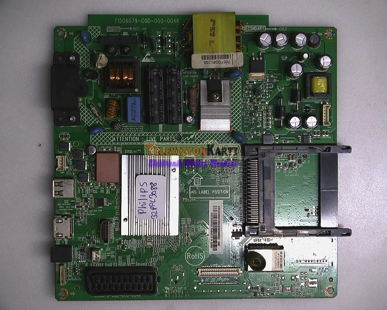 PHILIPS 32PFL3088H/12 Main Board,715G6079-C0D-000-004K,XDCC0NB0070005,705TQDPL235,TPT315B5-DXJFE