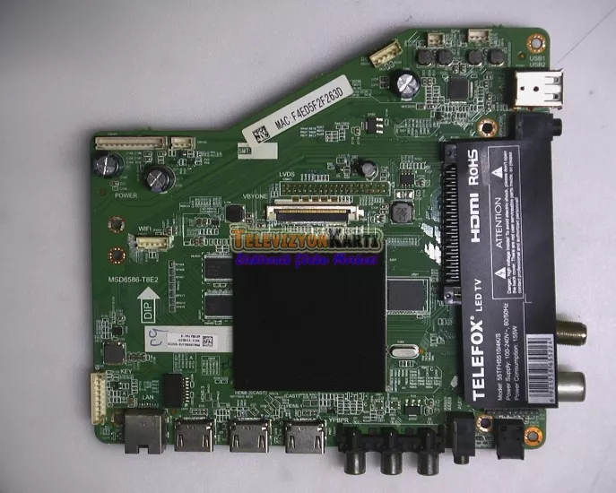 MSD6586-T8E2,TELEFOX 55TFH5510,MAINBOARD,ANAKART