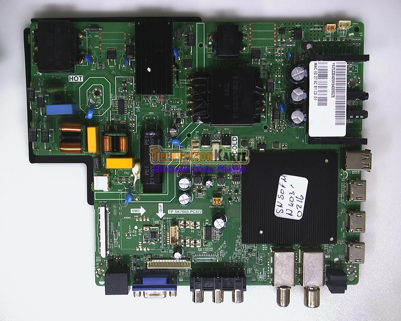 TP.SK706S.PC822,SUNNY SN50FMN403-0216,MAIN BOARD,ANAKART,PT500GT02