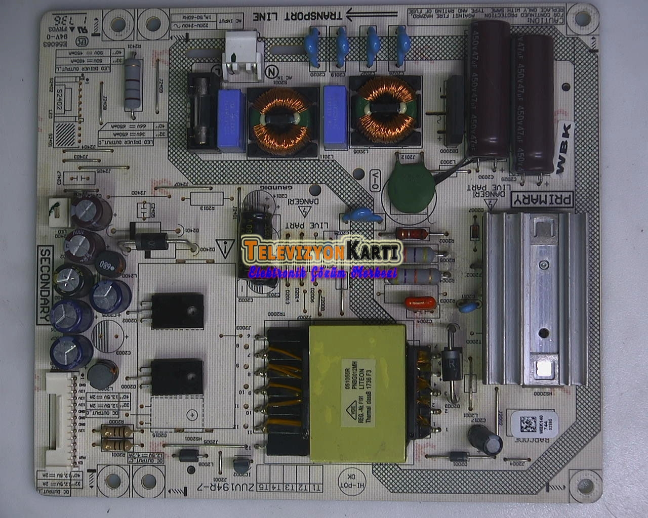 ZUV194R-7, WBK140, ARÇELİK, POWER BOARD, BESLEME KARTI, Beko, b43l 6760 5b,