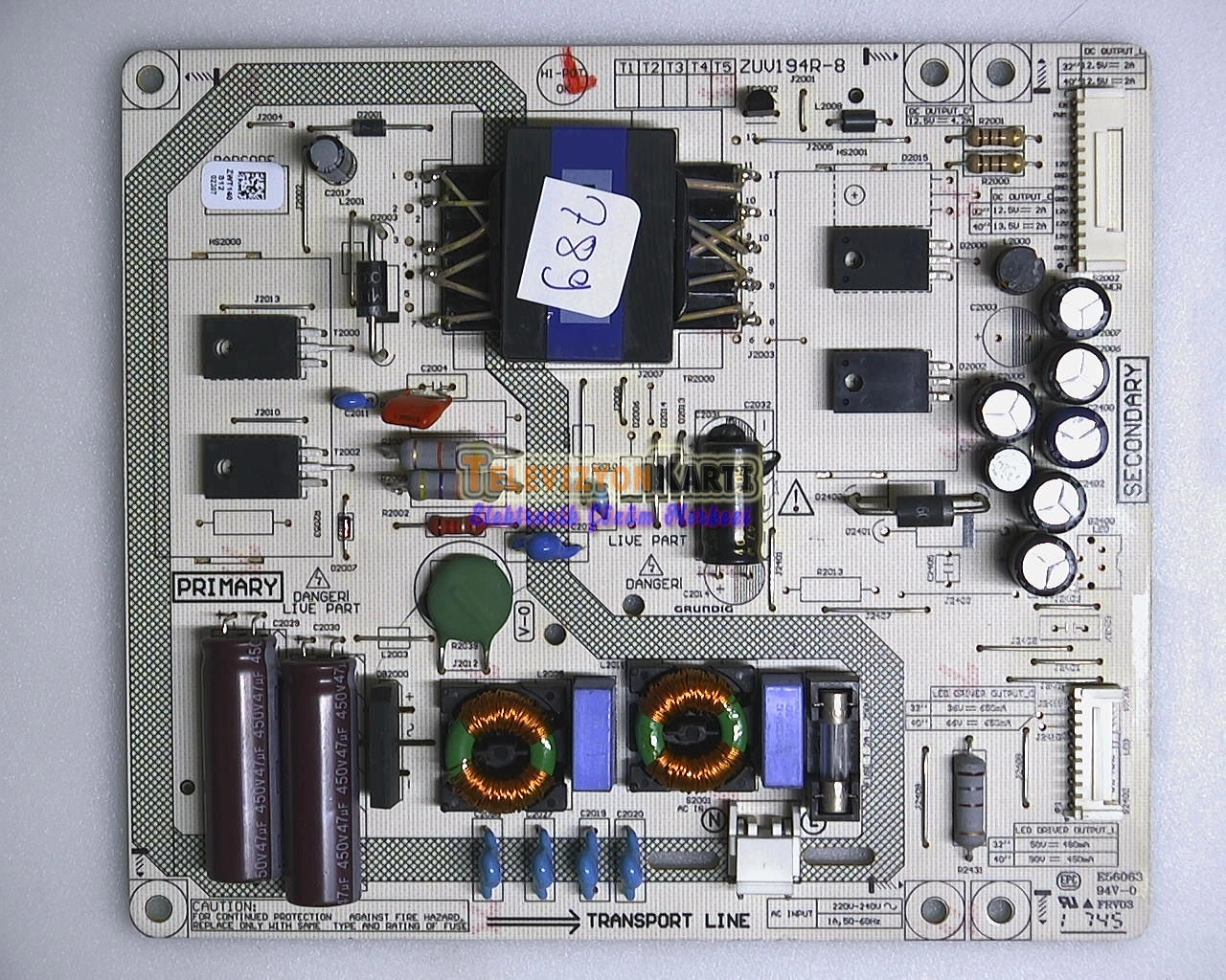 ZUV194R-9 ZWT140 Beko B40L 5745 4B Power Board